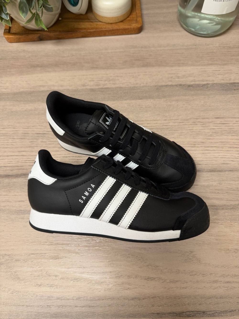 Adidas Samoa Black and White Retro Low-Profile Boy Kids Sneakers